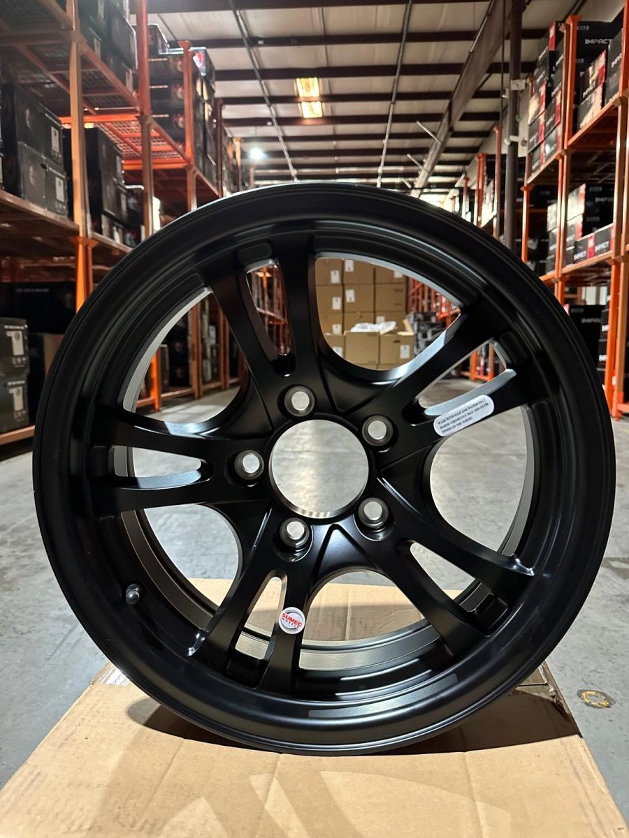 SUMEC TRAILER WHEELS 15X5 5X4.5 LUGS MATTE BLACK