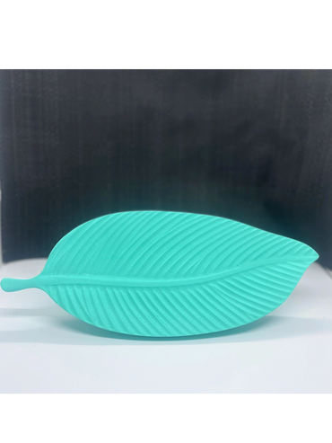 Bright teal leaf shaped silicone