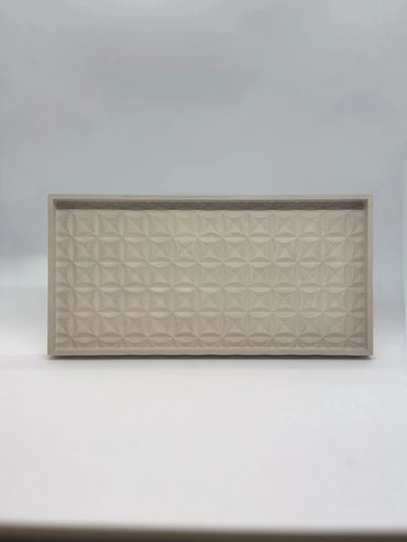 Rectangular beige textured display tray