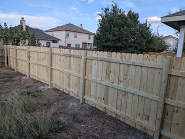 After picture of replacement fence for storm damaged fence in Austin, TX.
