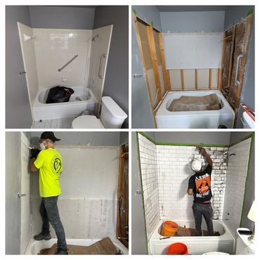 Replaced old backer board and tile.