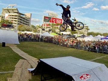 Rob Nolli performing for Monster Jam at Raymond James stadium in Tampa Florida.