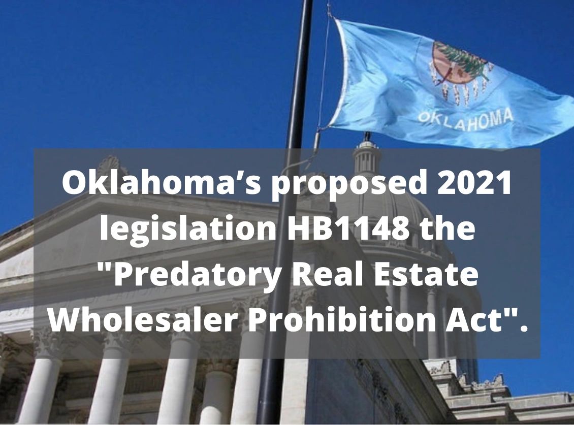 Oklahoma proposed legislation against Wholesaling...