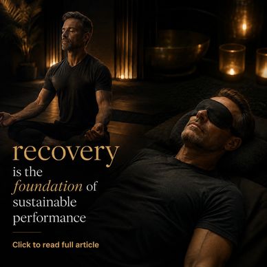 Man meditating and resting for recovery.