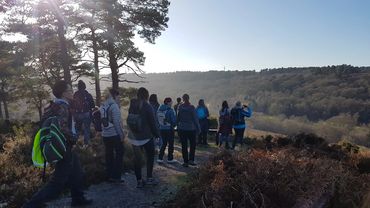 Group hike around the Devils Punchbowl in Hindhead in the Surrey Hills by DG Outdoor Adventures