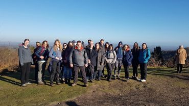 Gibbet Hill Hindhead group photo. Surrey Hills led by DG Outdoor Adventures