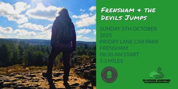 Devil's jumps Frensham, woman looking out at views