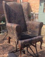 Wingback re-upholstery - the original look of a tired old piece of furniture
