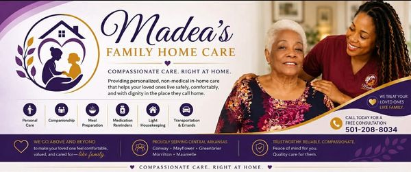 Madea's Family Home Care offers compassionate, personalized non-medical home care services.