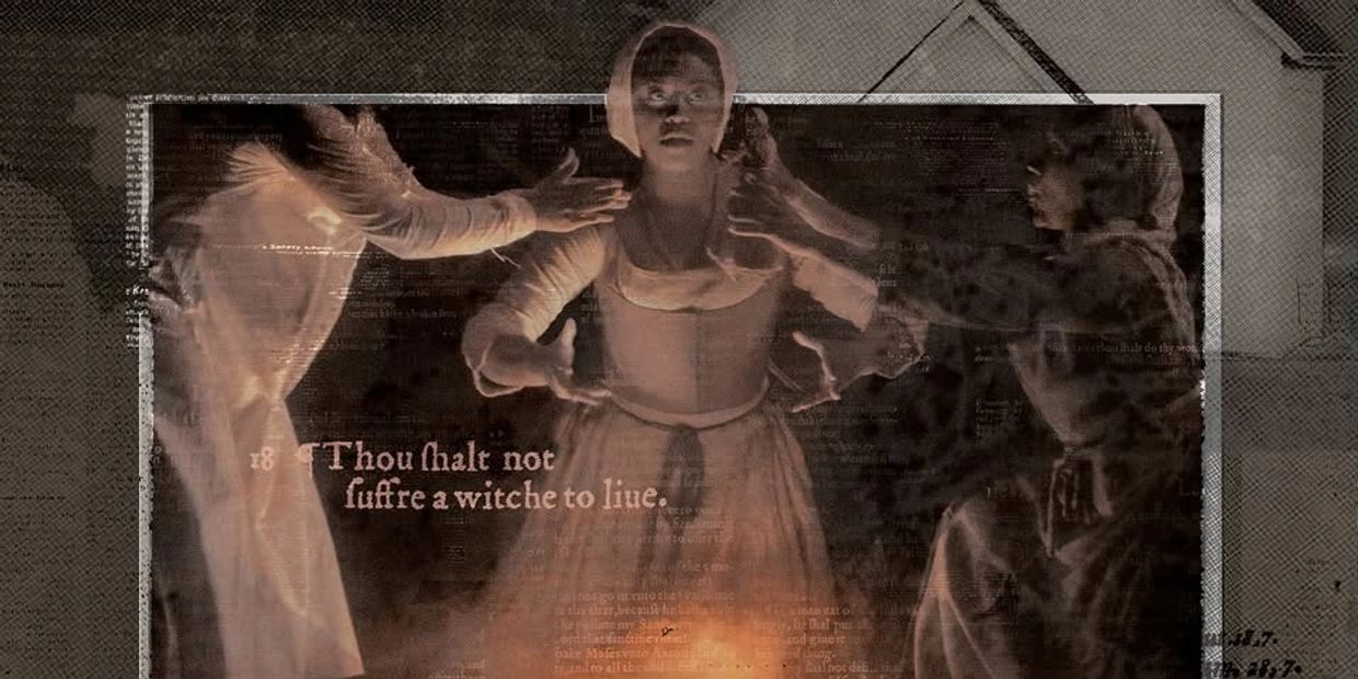 Women being accused of witches in The Crucible opera performance.