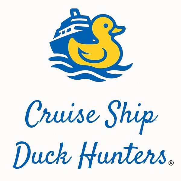 Logo with a cruise ship and yellow duck design.