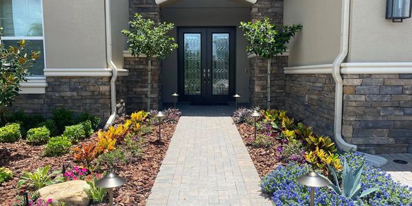 Residential Landscaping, beautiful front yard with flowers