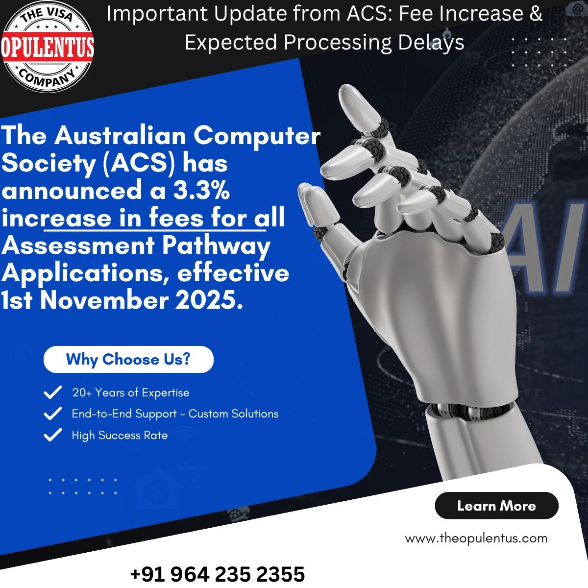 ACS Announces Fee Revision and Processing Delay in Timelines