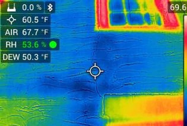 Thermal imaging of stucco