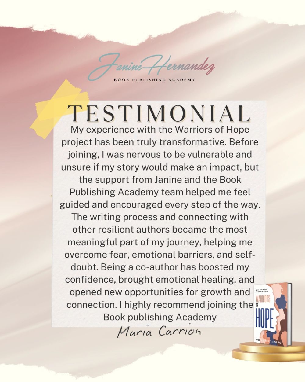 Vasti Amaro testimonial