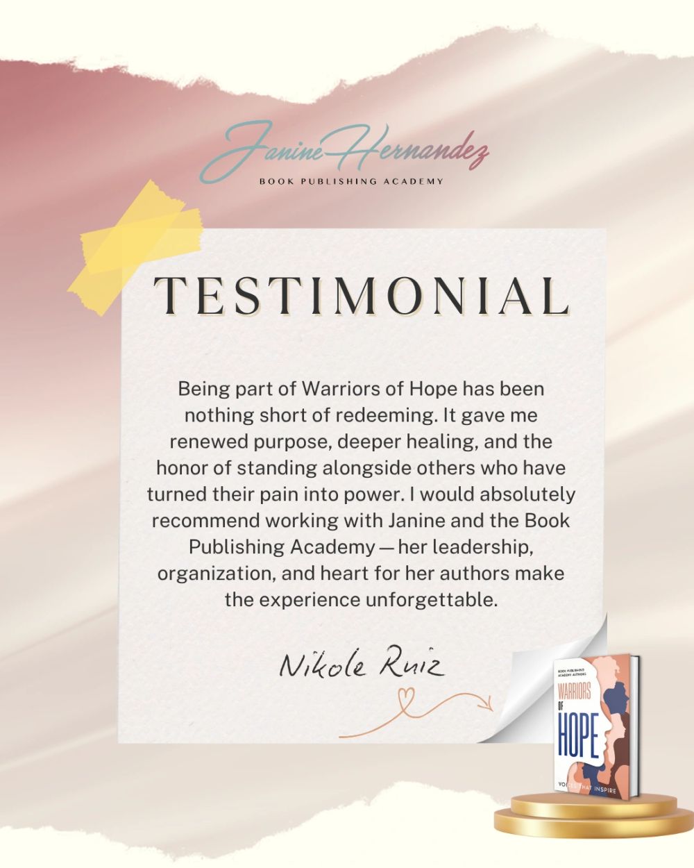 Voices that Inspire testimonial