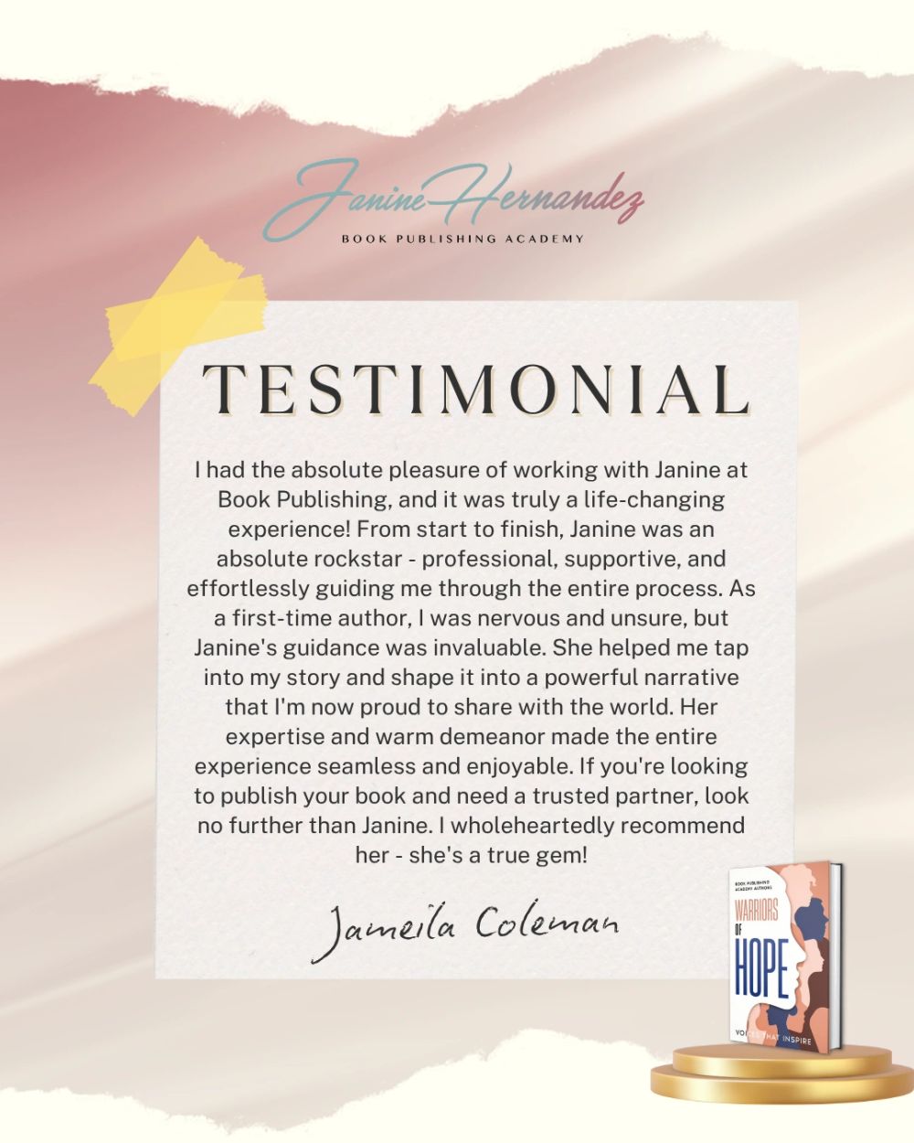 Voices that Inspire testimonial