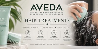 Aveda hair treatments for healthy scalp and stronger hair.