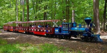 Beavers Bend Train Rides. An authentic, 1/3-size replica of an 1863 C.P. Huntington steam locomotive