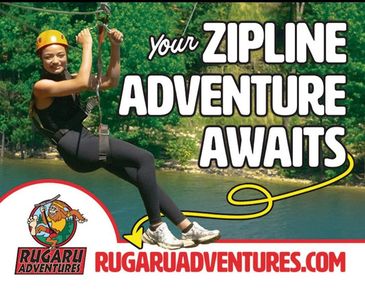 A guest ziplining over Broken Bow Lake. RugaruAdventures.com Bigfoot in Hochatown, Oklahoma