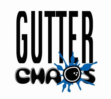 Gutter Chaos official logo. The all-in-one indoor and outdoor giant arcade for family entertainment.