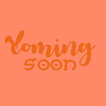 Text 'Coming Soon' in orange on coral background.