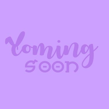 Purple background with 'Coming Soon' text in artistic font.