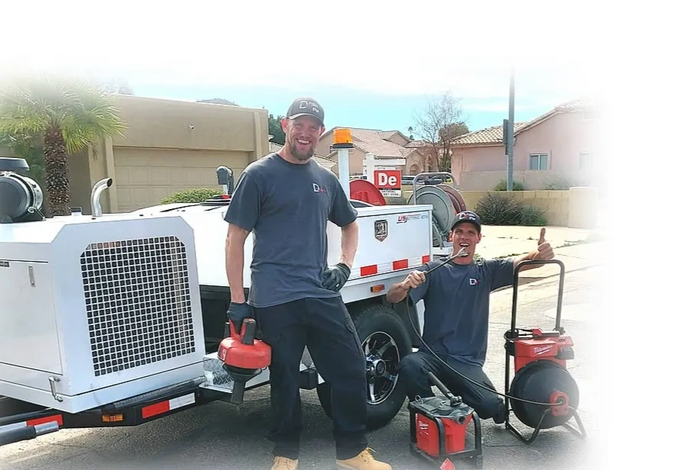 Our plumbing crew specializing in drain cleaning.