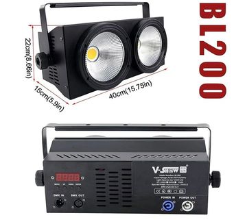 High CRI & High Power COB Light Source  
2x100W 3000K Warm White Led blinder creates a great wash ef