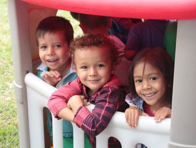 Children in preschool playing. 