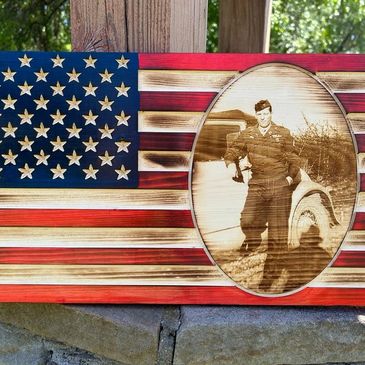 Custom Laser Engraved Photo Flag