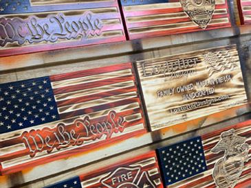 Wood CNC Flags and Custom or Personalized