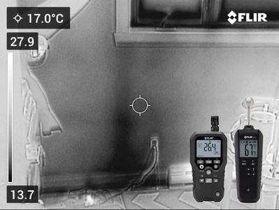 Image thermique montrant des mesures de température.