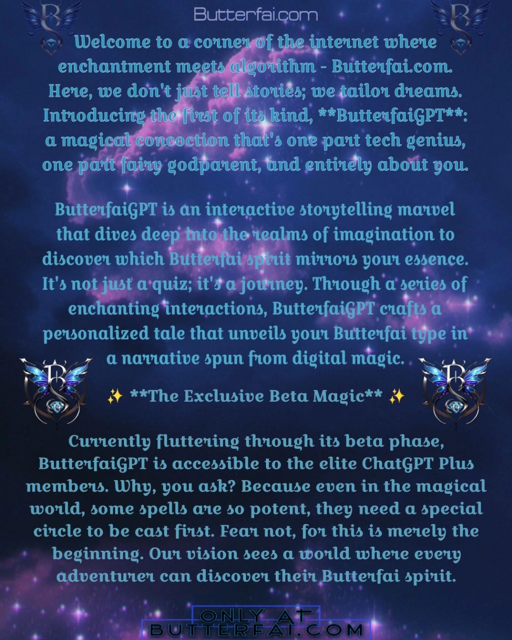 Text explaining new ButterfaiGPT beta