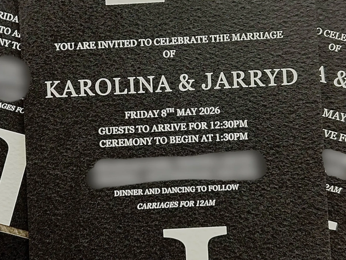 black and white simple wedding invitation, minimalist wedding invite, monochrome wedding invite.