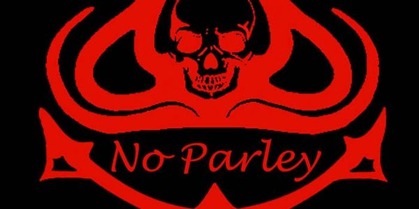Red skull and tentacles with No Parley text on black.