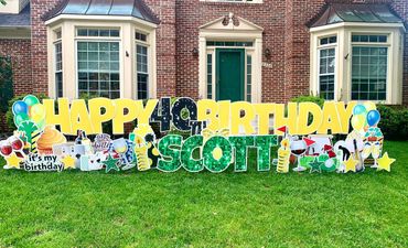 Birthday Yard Signs - Yellow/Green