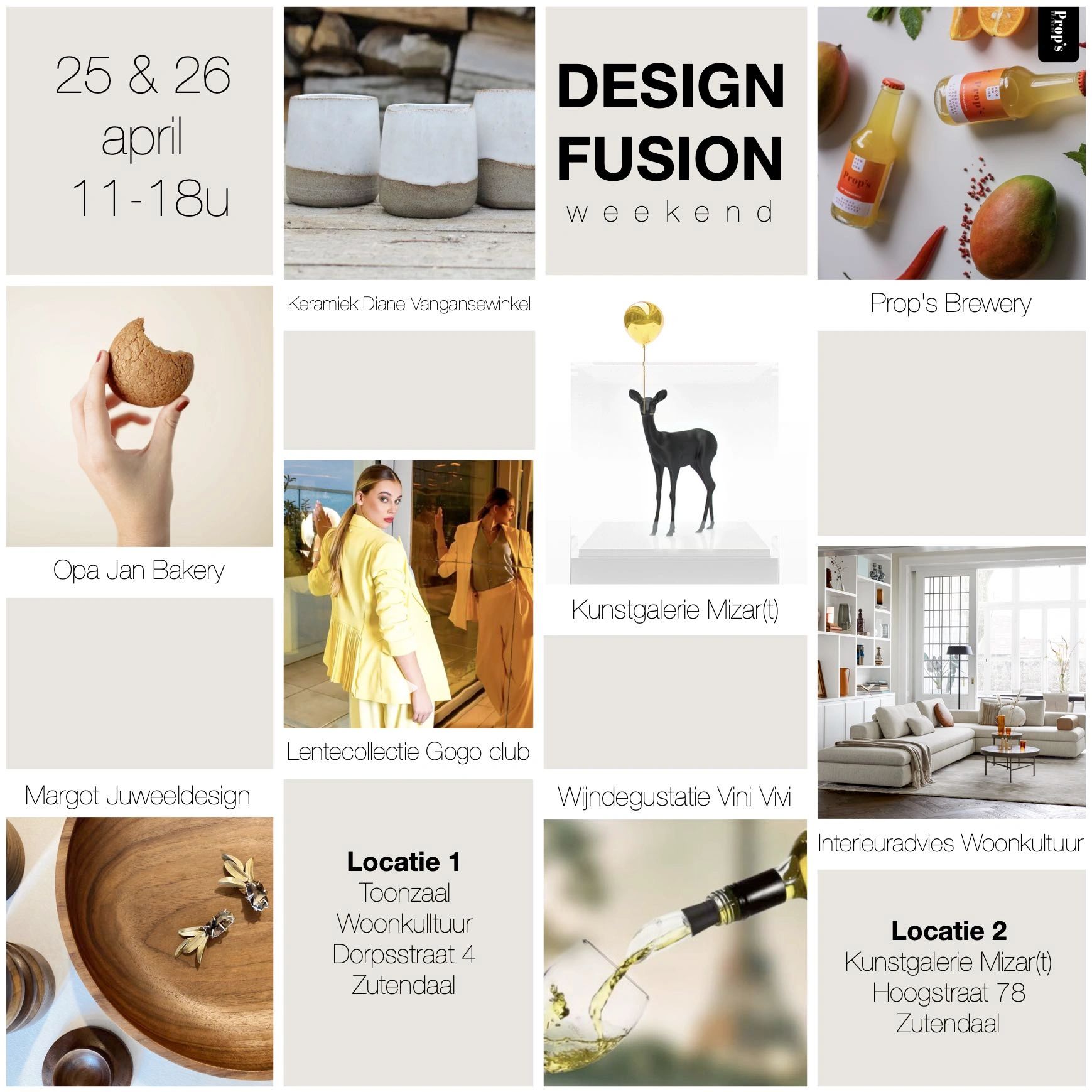 Design Fusion weekend event with local artisans and designers in Zutendaal on April 25 &amp; 26.
