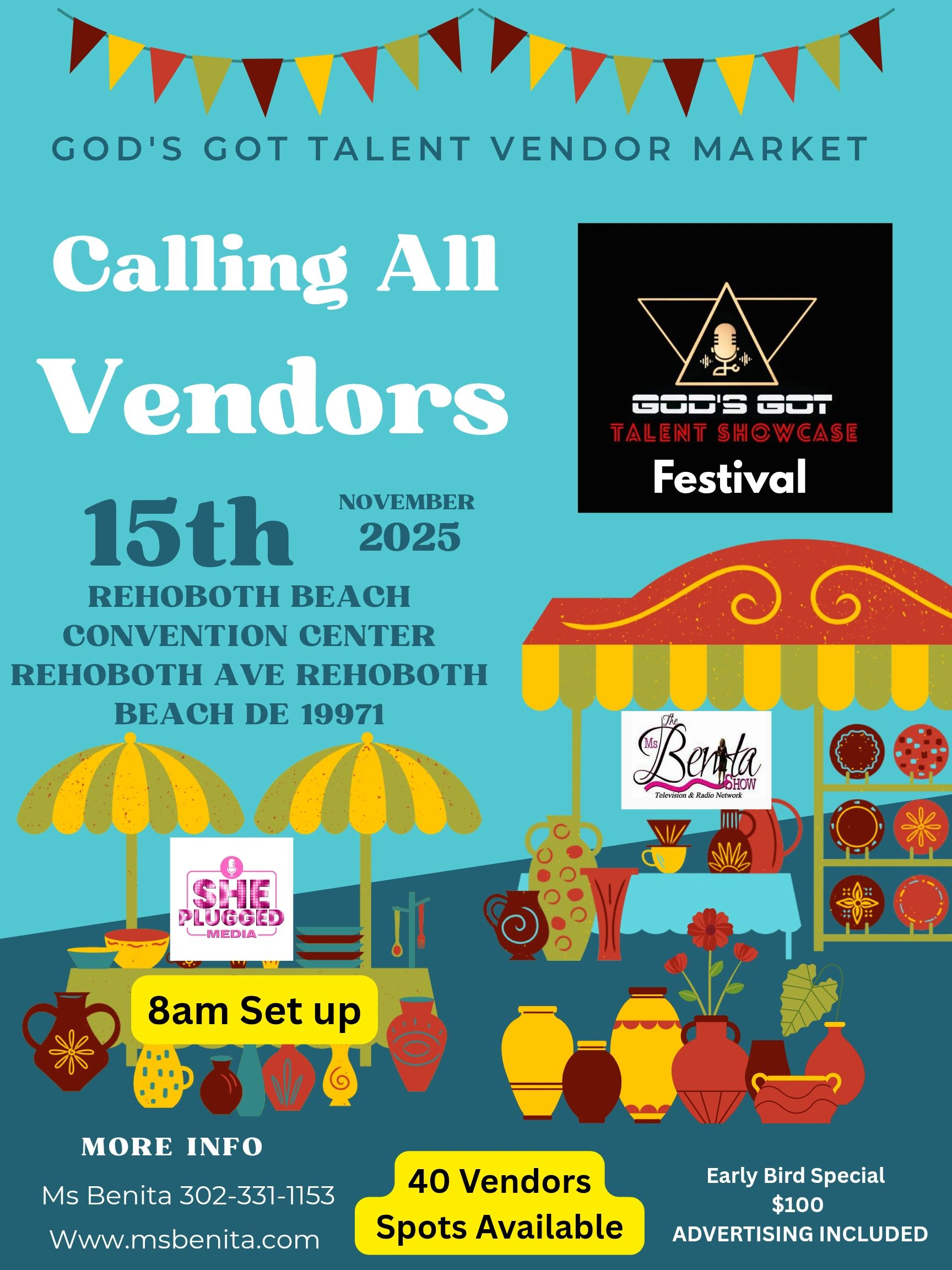 Vendors this is an amazing day!! Join us this is close to Christmas and people will be shopping for 