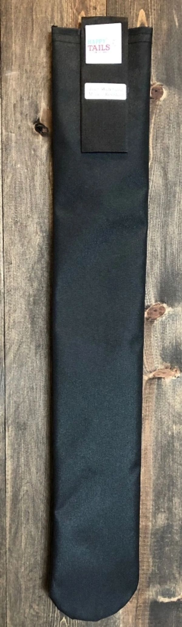 Solid black' tear, water and mildew resistant equine tail bag.