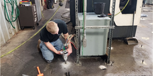 polyurethane injection to stabilise the concrete slab