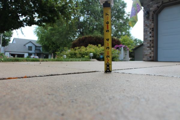 Repaired driveway thats been lifted and leveled using polyurethane injection.