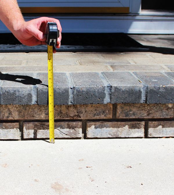 Slab raised and repaired correctly using polyurethane injection.