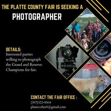 Platte County Fair seeks a photographer for champion photos.