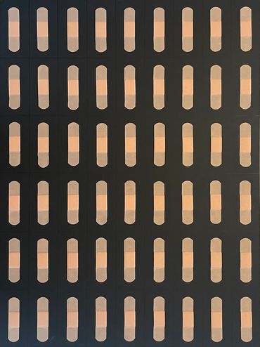 GRID:B2
Spray paint, sharpie & fabric band-aids on MDF board