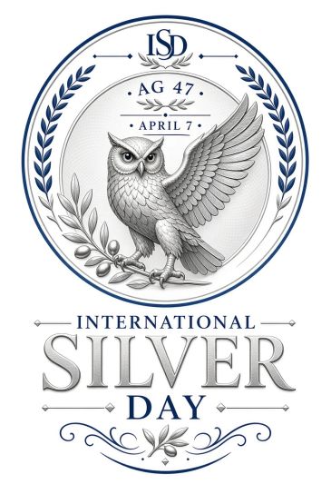 International Silver Day logo featuring an owl and olive branch.