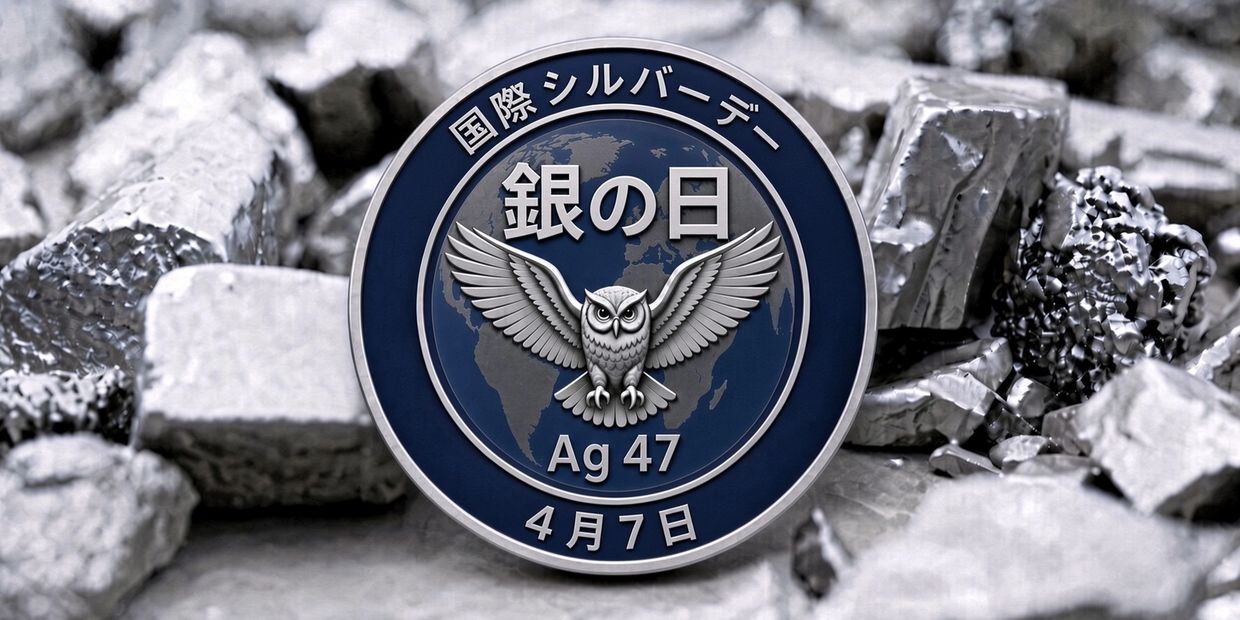 銀の日を祝うコインの画像。