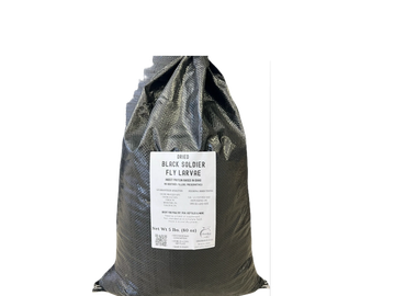 Bag of dried black soldier fly larvae.