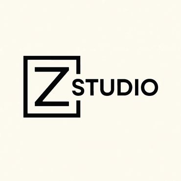 Minimalistic logo featuring a bold 'Z' and the word 'STUDIO'.