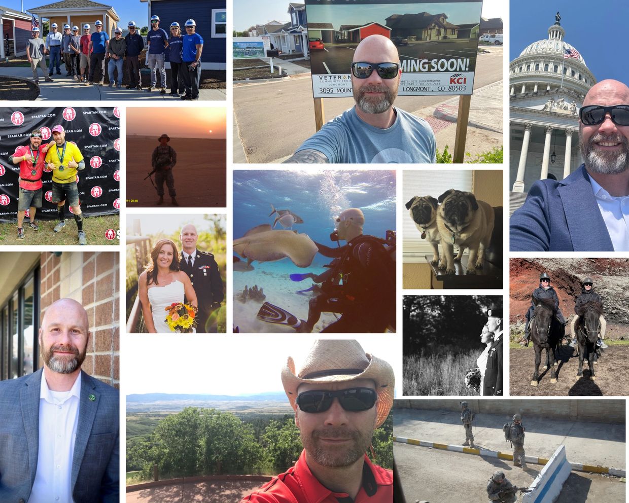 A photo collage of Sean M Selters, Veteran Mortgage Advisor™ and VA Home Loan Specialist.